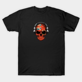 Dark Skull Deejay with Bermuda Flag T-Shirt